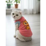 Gobo Yumuşacık Şeker Pembe Kedi Ve Köpek Kıyafeti Elbisesi Sarı Kedi Baskılı - Xs, S, M, L Beden