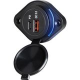 Goboenergy Lpu 48W Çift Portlu Hızlı Araç Şarj Soketi - 30W Pd Type-C & 18W Qc 3.0 USB - 12V/24V Tekne Karavan Otomobil Uyumlu - Siyah