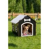 GOBYPET Ahşap Özel İsim Baskılı Dekoratif Köpek Evi-Kulübesi, Küçük Irk Köpekler İçin Kulübe, Köpek Kulübesi