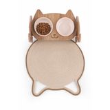 GOBYPET Jüt Kulaklı Yuvarlak Kedi Köpek Mama\Yatakönü Paspası, Hasır Kedi Matı 40*40 Cm