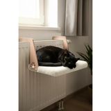 GOBYPET Peluş Kalorifer Petek Radyatör Yatağı Kedi Geniş Kedi-Köpek Kalorifer Yatağı, Hediye Paspas - Beyaz