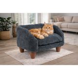 Gobypet Peluş Kedi Koltuğu | Yumuşak Kedi Yatağı | Köpek Koltuğu (Antresit, Standart) - 100 x 100 x 10 cm