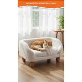 GOBYPET Peluş Kedi Koltuğu, Yumuşak Lüks Kedi Köpek Yatağı, Kedi Köpek Koltuğu - Beyaz