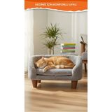 GOBYPET Peluş Kedi Koltuğu, Yumuşak Lüks Kedi Köpek Yatağı, Kedi Köpek Koltuğu - Gri