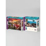 Göç Yolu Ve Limana Karşı İkili Set - 1000 + 500 Parça İkili Puzzle Seti