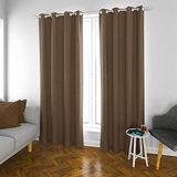 Goccia Halkalı Blackout Karartma Tek Kanat Fon Perde Kahverengi