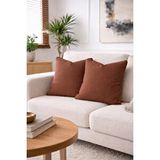 Goccia Home 2'li Keten Görünümlü Kırlent Kılıfı Fermuarlı Modern Dekoratif Yastık Kılıfı Yeşil
