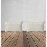 Goccia Home 2'li Kırlent Kılıfı Dekoratif Bohem Soft Koltuk Sırt Hediyelik Punch Yapılabilir Açık Krem - 30 x 50 cm - Çok Renkli