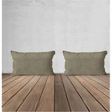 Goccia Home 2'li Kırlent Kılıfı Dekoratif Bohem Soft Koltuk Sırt Hediyelik Punch Yapılabilir Haki Yeşil - 30 x 50 cm - Çok Renkli