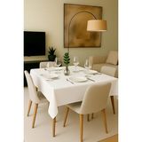 Goccia Home Pamuklu Masa Mutfak Yemek Salon Piknik Bahçe Balkon Otel Cafe Sofra Yılbaşı Beyaz Sehpa Örtüsü Beyaz - 150 x 150 cm