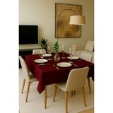 Goccia Home Pamuklu Masa Mutfak Yemek Salon Piknik Bahçe Balkon Otel Cafe Sofra Yılbaşı Beyaz Sehpa Örtüsü Bordo - 70 x 70 cm