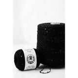 göçer Çanta İpi /Örgü İpi %100 pamuk 3+6 siyah pamuk siyah İri pullu yumaklar 50gr X 2 =100gr