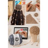 Göçer İplik Since 50Gr Çanta İpi / Örgü İpi %100 Pamuk Renk Gri 3mm+6mm Gümüş İri Pullu Yumaklar 50gr