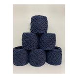 göçer Örgü İpi %100 pamuk indigo melanj siyah pullu görsel net 600gr