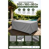 GOCİA PLUS Bahçe Masa Brandası 200x160x80 CM Su Geçirmez UV Korumalı Masa Sandalye Takımı Dış Mekan Koruma Örtüsü
