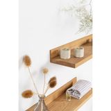 Göçmen Ahşap Tekli Duvar Rafı Meşe - MDF Malzeme 130 cm Genişlik 16 cm Derinlik - Meşe - Antrasit