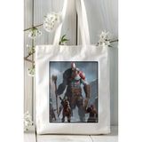 God Of War Oyun Baskılı Bez Çanta Omuz Çantası Kişiye Özel Model 5