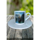 God Of War Oyun Baskılı Türk Kahvesi Fincanı Tabaklı Kişiye Özel Model 1