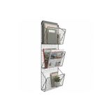 godekor MetaLİK GRİ Tel YENİ İskandinav 3 Gözlü Kitaplık/Dergilik/Gazetelik 90X30 Siyah
