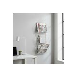 godekor Metat BEYAZ Tel YENİ İskandinav 3 Gözlü Kitaplık/Dergilik/Gazetelik 90X30 Siyah