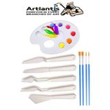Godeli Plastik Resim Paleti 5 li Plastik Spatula Resim Fırçası 1 Paket Ressam Paketi Sanatsal Esnek Plastik Palet Bıçağı