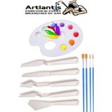 Godeli Plastik Resim Paleti 5 li Plastik Spatula Resim Fırçası 1 Paket Ressam Paketi Sanatsal Esnek Plastik Palet Bıçağı