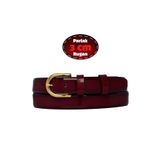 GoDeri %100 Hakiki Deri, 3 Cm Bordo Rugan Klasik Kadın Kemeri, Business, İş Kadını, Kumaş, Takım Kemeri-r22
