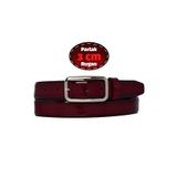 GoDeri %100 Hakiki Deri, 3 Cm Bordo Rugan Klasik Kadın Kemeri, Business, İş Kadını, Kumaş, Takım Kemeri-r50