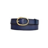 GoDeri %100 Hakiki Deri, Gold Oval Tokalı 3 Cm Lacivert Kadın Kemeri; Elbise, Pantolon Kemeri=3cm-kdn-36