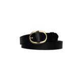 GoDeri %100 Hakiki Deri Gold Oval Tokalı Siyah Ince Kadın Kemeri, 3 Cm 3cm-KDN-36