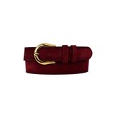 GoDeri %100 Hakiki Deri, gold tokalı 4 Cm Bordo Süet Kadın Kemeri; Kot, Spor Kemer=süet.70.Bordo