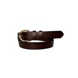GoDeri %100 Hakiki Deri Gold Tokalı Koyu Kahverengi Ince Kadın Kemeri, 3cm 3cm-KDN-02