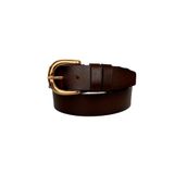 GoDeri %100 Hakiki Deri, Gold Tokalı Koyu Kahverengi Kadın Kot, Spor Kemer 4 Cm an-byn-26