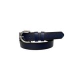 GoDeri %100 Hakiki Deri Gümüş Tokalı Lacivert Ince Kadın Kemeri, 3cm 3cm-KDN-01