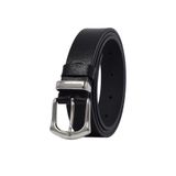 GoDeri %100 Hakiki Deri Gümüş Tokalı, Metal Köprülü Siyah Kadın Kemeri, 3 cm 3cm-KD-41-gümüş