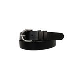 GoDeri %100 Hakiki Deri Gümüş Tokalı Siyah Ince Kadın Kemeri, 3cm 3cm-KDN-01