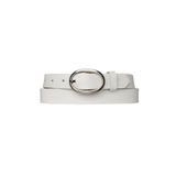 GoDeri %100 Hakiki Deri Mat Gümüş Oval Tokalı Süt Beyaz Ince Kadın Kemeri, 3 Cm=3cm-kdn-39-nik.ov