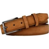 GoDeri %100 Hakiki Tarçın Rengi Süet Deri Kemer 3.5 Cm; Klasik, Kumaş Kanvas Pantolon Kemeri - 115 cm