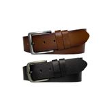 GoDeri %100 Hakiki Tek Parça Kaliteli Deri 2'li Set Siyah, Tosado 4.5 Cm Kot, Spor Kemer 2li-Go-1111-2222