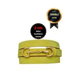 GoDeri %100 Hakiki Yumuşak Nubuk Deri, 2 cm Fıstık Yeşili Kadın Kemeri; Elbise, Pantolon Kemeri D&Dgold