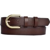 Goderi Deri, Gold Tokalı 3 cm Koyu Kahverengi Kadın Kemeri; Elbise, Pantolon Kemeri=3cm-Kdn-22 - 95 cm