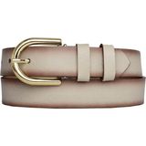 Goderi Deri, Gold Tokalı 3 cm Vizon Kadın Kemeri; Elbise, Pantolon Kemeri=3cm-Kdn-22 - 90 cm