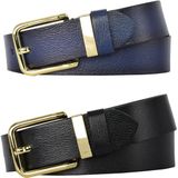 GoDeri Deri Gold Tokalı Metal Köprülü 2'li Set Siyah Lacivert Kadın Kot Kemeri 4 CM=KP.BYN76 - 105 cm - Siyah - Lacivert