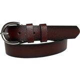 GoDeri Deri Gümüş Tokalı Bordo Kadın Kemeri, 3cm - 105 cm