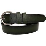 GoDeri Deri Gümüş Tokalı Yeşil Kadın Kemeri, 3cm - 125 cm