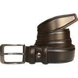 GoDeri Deri Kenarları Dikişli Kahverengi Klasik Kumaş Pantolon Kemeri 3,5 cm - Renkli - 160 cm