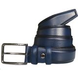 GoDeri Deri Kenarları Dikişli Lacivert Klasik Kumaş Pantolon Kemeri 3,5 cm - 105 cm - H81-Lacivert