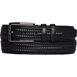 Goderi Deri, Örgü Baskılı Siyah Dikişli Klasik, Kumaş Pantolon Kemeri 3.5 Cm_dikisli.örgülü - 000-Siyah - 130 cm