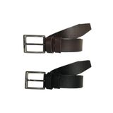 Goderi Hakiki Deri 2'Li Süper Set Siyah, Kahverengi Kumaş Kemeri 3.5 Cm, 2Li.77, 78, 125 Cm