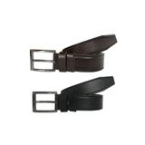 Goderi Hakiki Deri 2'Li Süper Set Siyah, Kahverengi Kumaş Kemeri 3.5 Cm, 2Li.81, 82, 110 Cm
